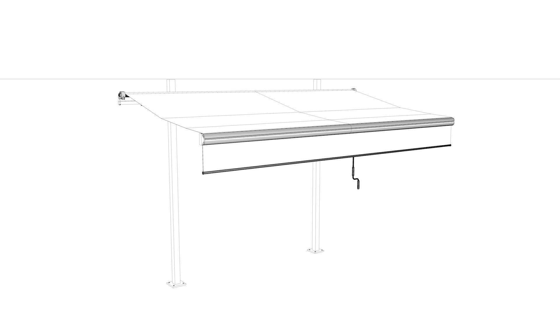 Hinged Awning Canopy 3D model_30