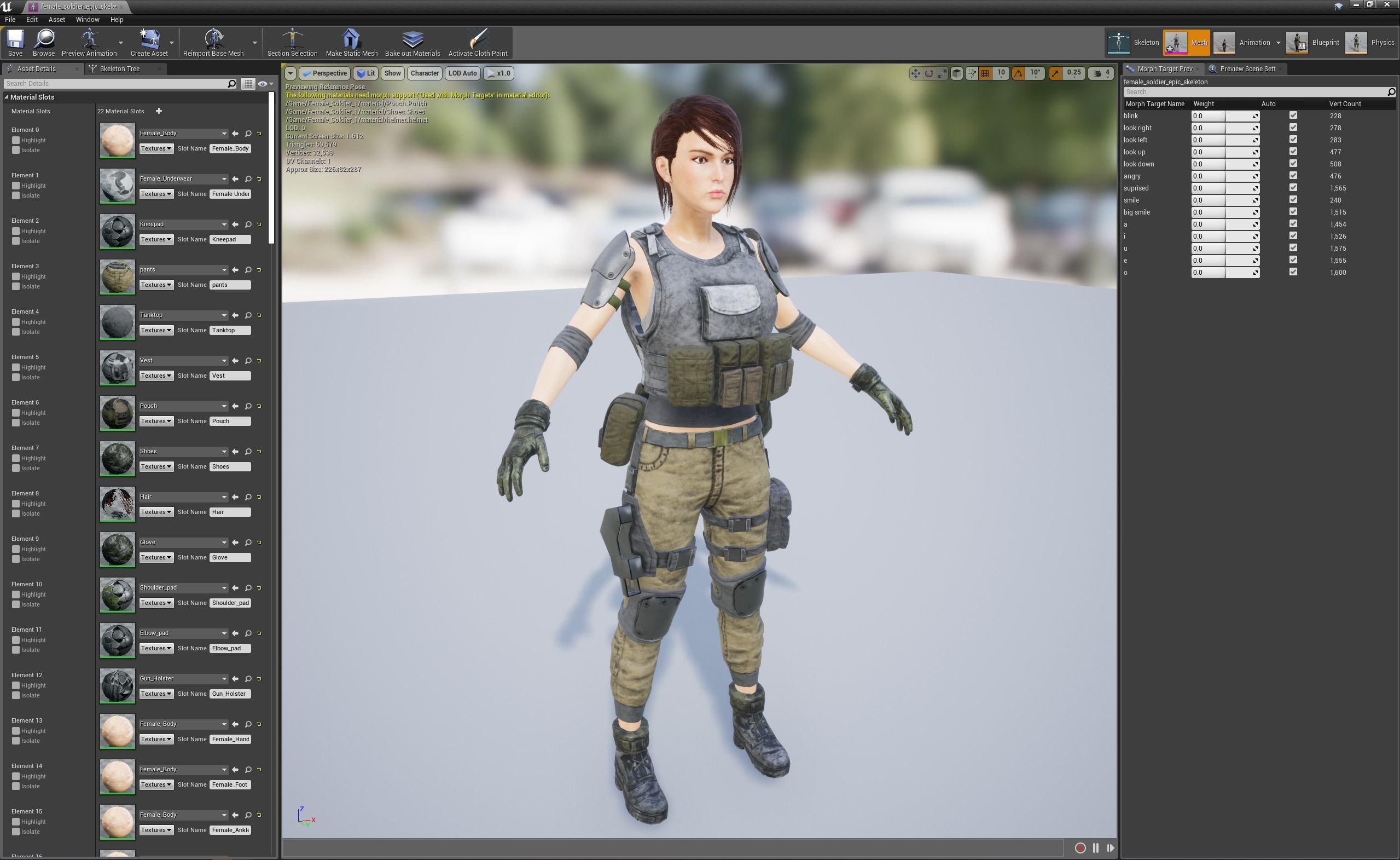 Female Soldier 1 Low-poly 3D model_15