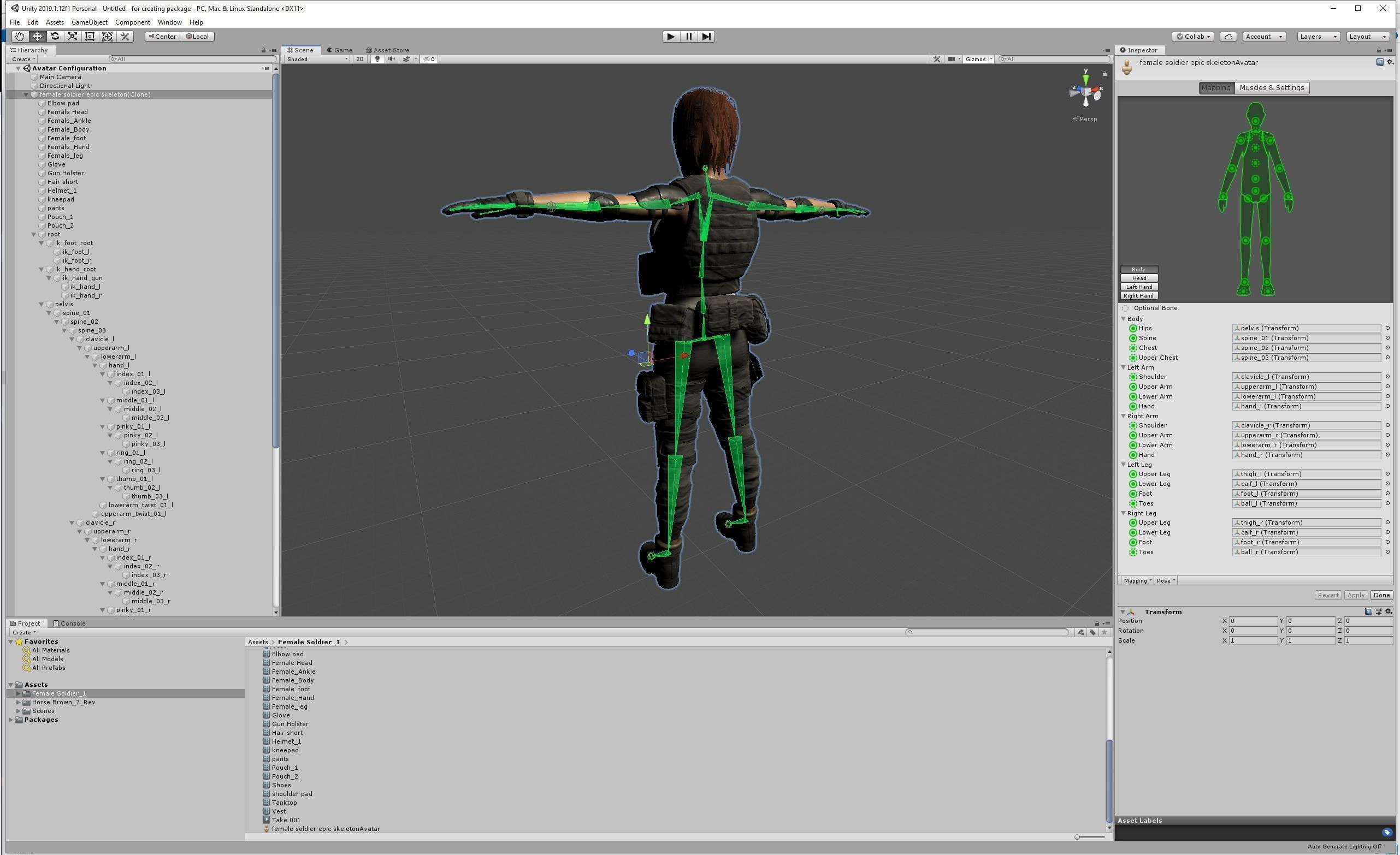 Female Soldier 1 Low-poly 3D model_14