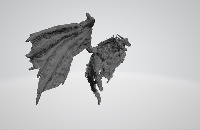 Dragon flying stationary 3D print model