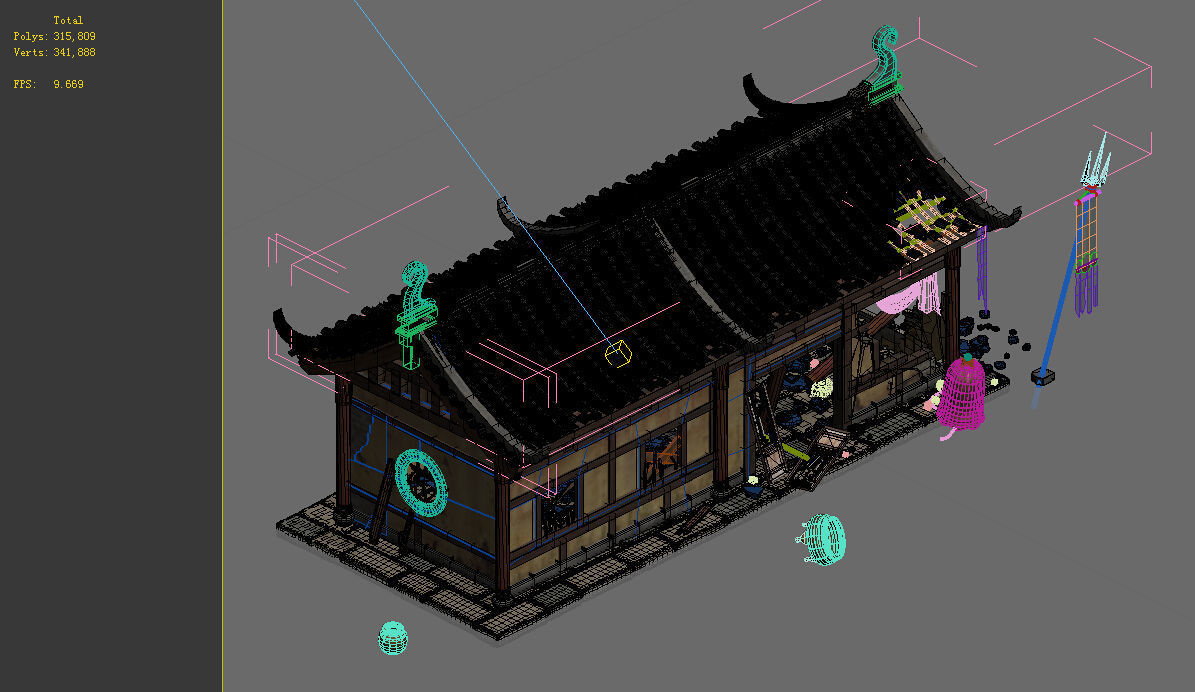 Game Model - prairie scene - Broken Temple 01 3D model_1