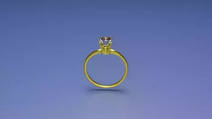 Gold Diamond Ring 3D model