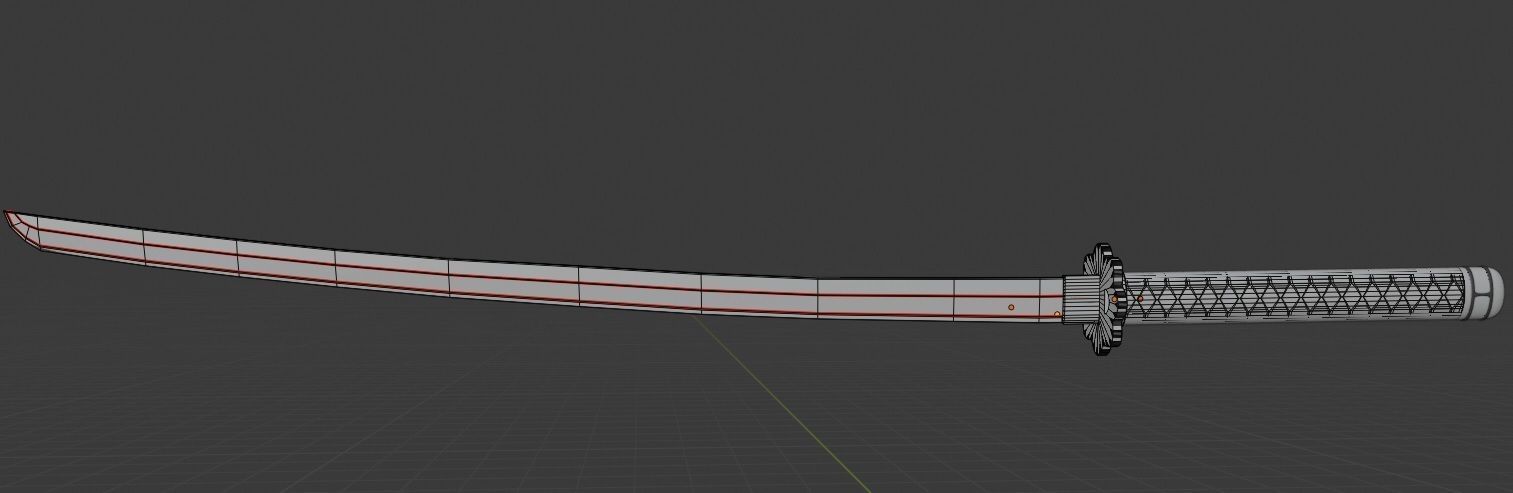 Katana Samurai Sword Shusui Zoro One Piece 3D model_2