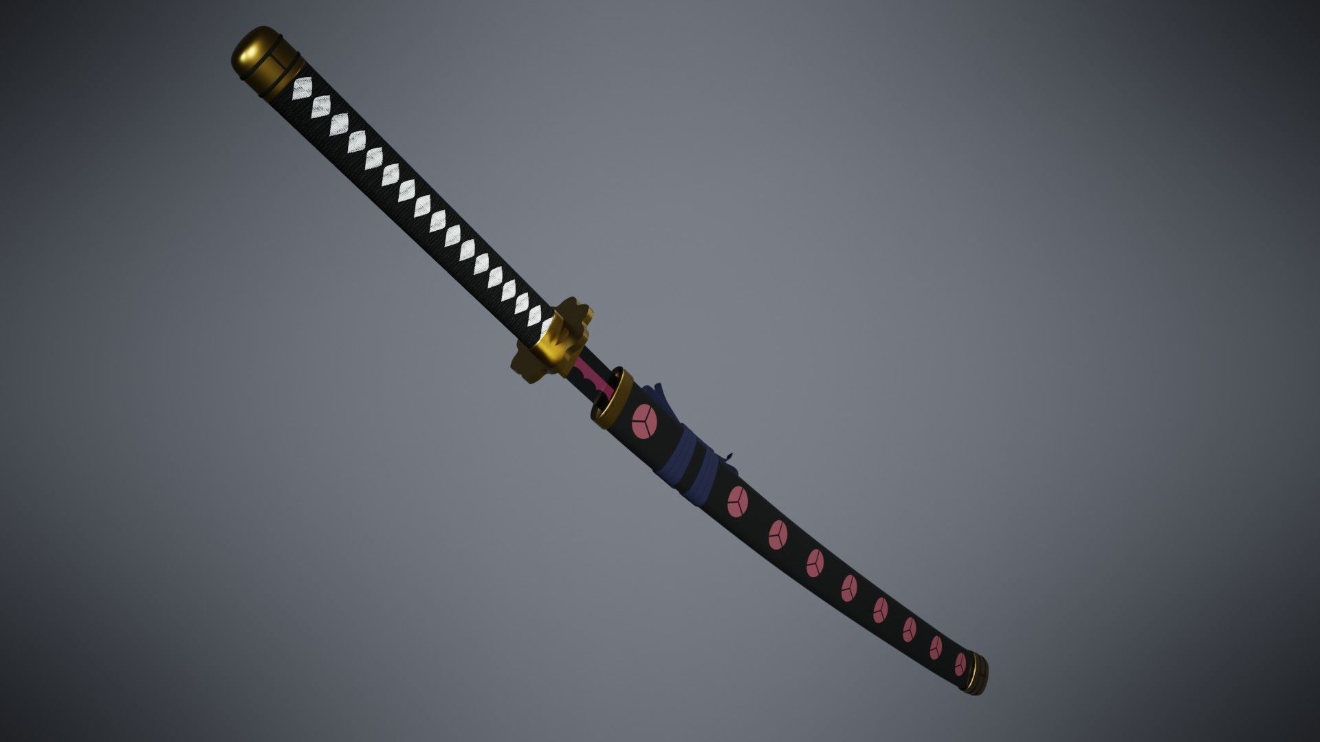 Katana Samurai Sword Shusui Zoro One Piece 3D model_1