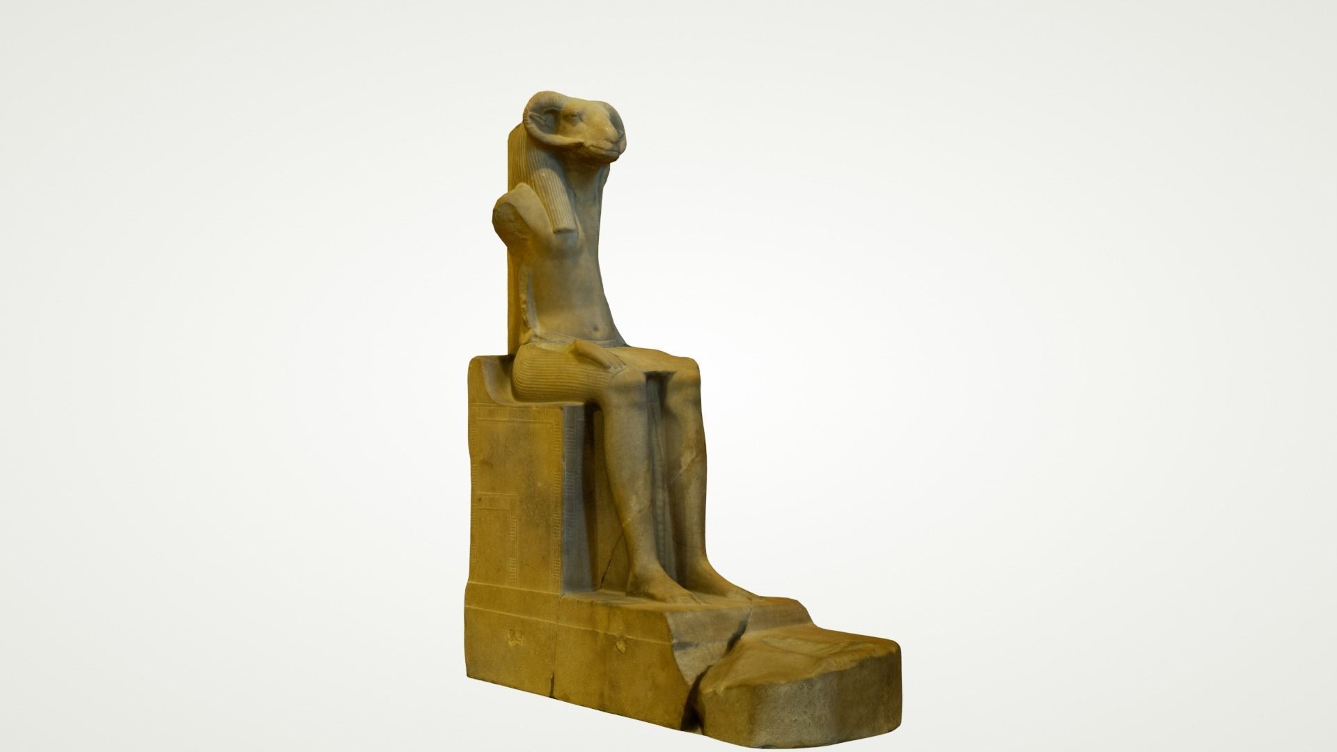CGI - EGYPTIAN - STATUE OF THE RAM HEADED GOD AMON RE  Low-poly 3D model_2