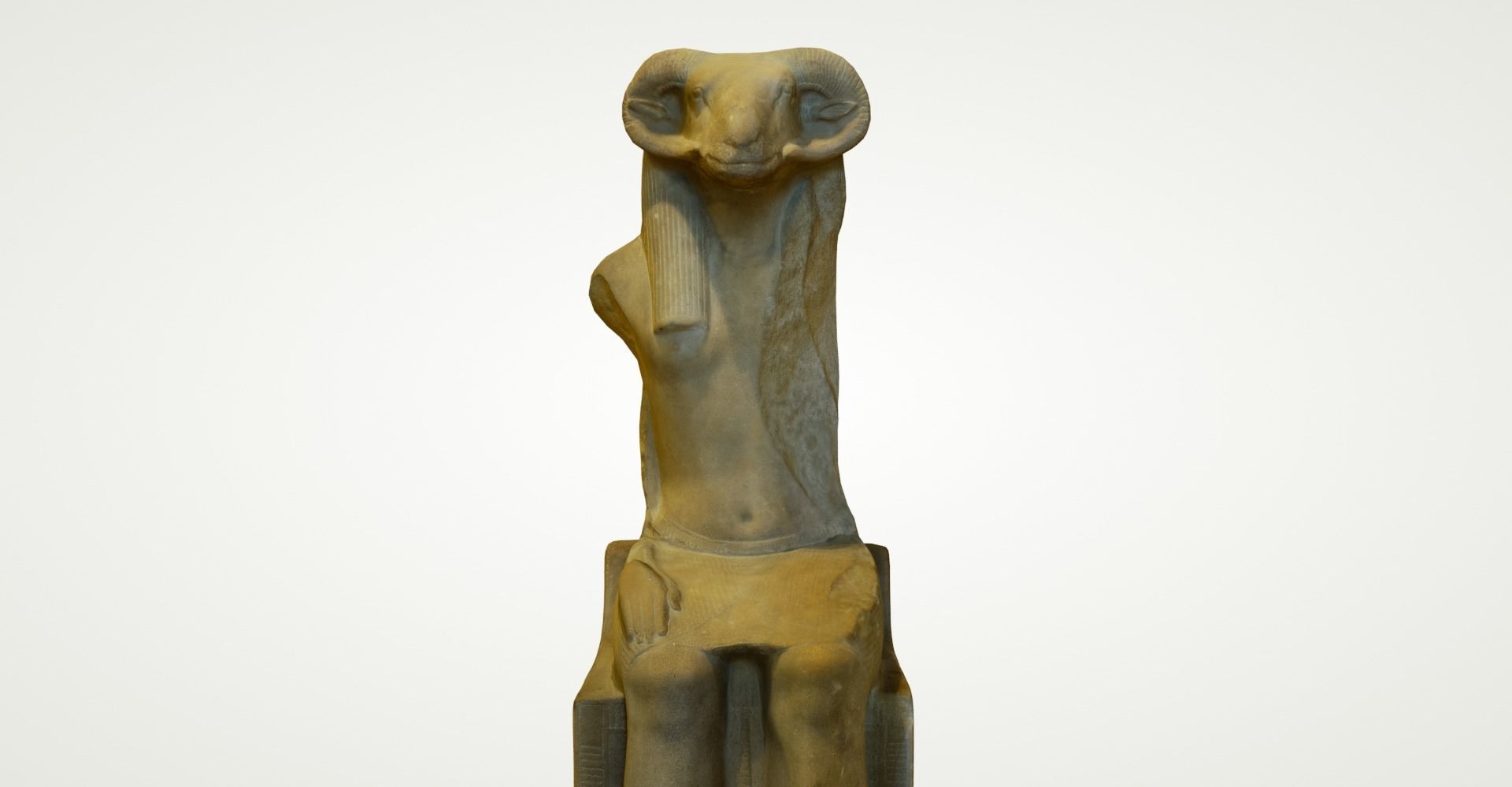 CGI - EGYPTIAN - STATUE OF THE RAM HEADED GOD AMON RE  Low-poly 3D model_3