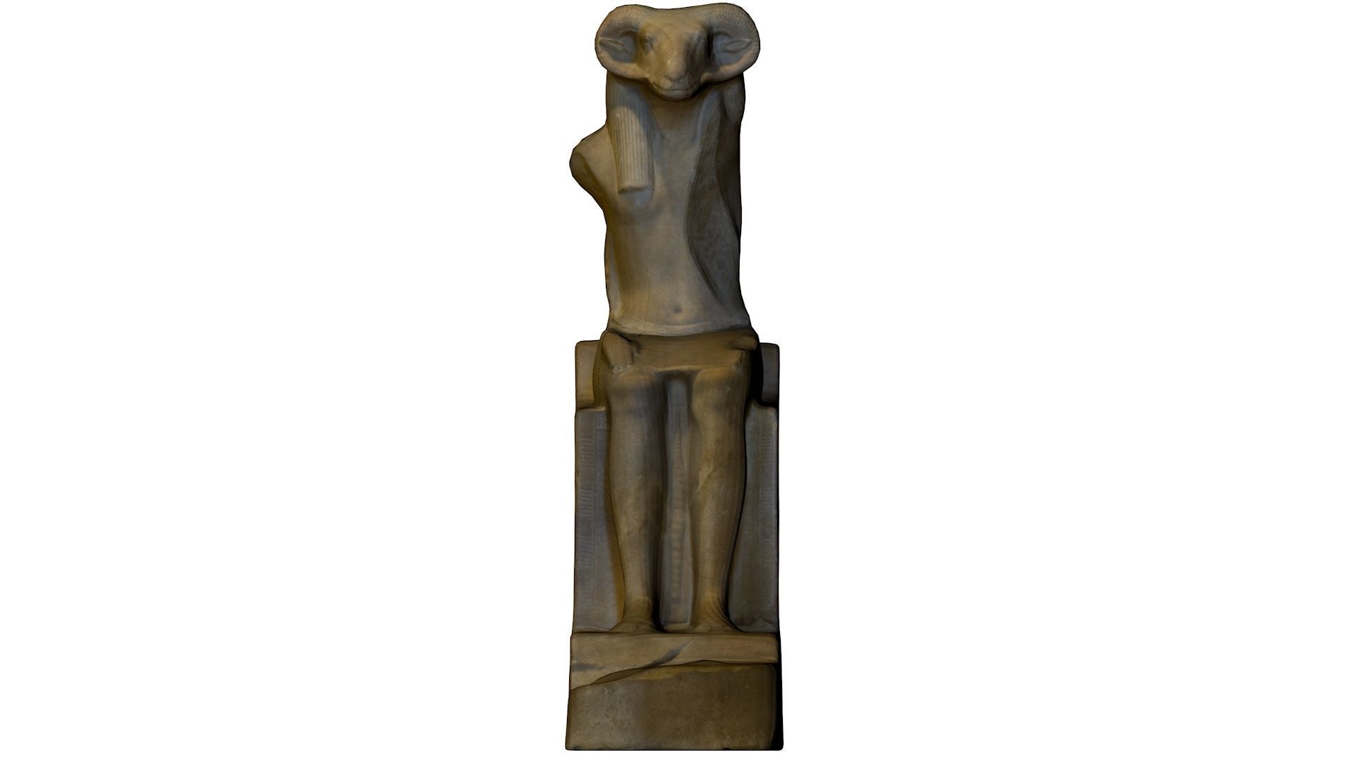 CGI - EGYPTIAN - STATUE OF THE RAM HEADED GOD AMON RE  Low-poly 3D model_9