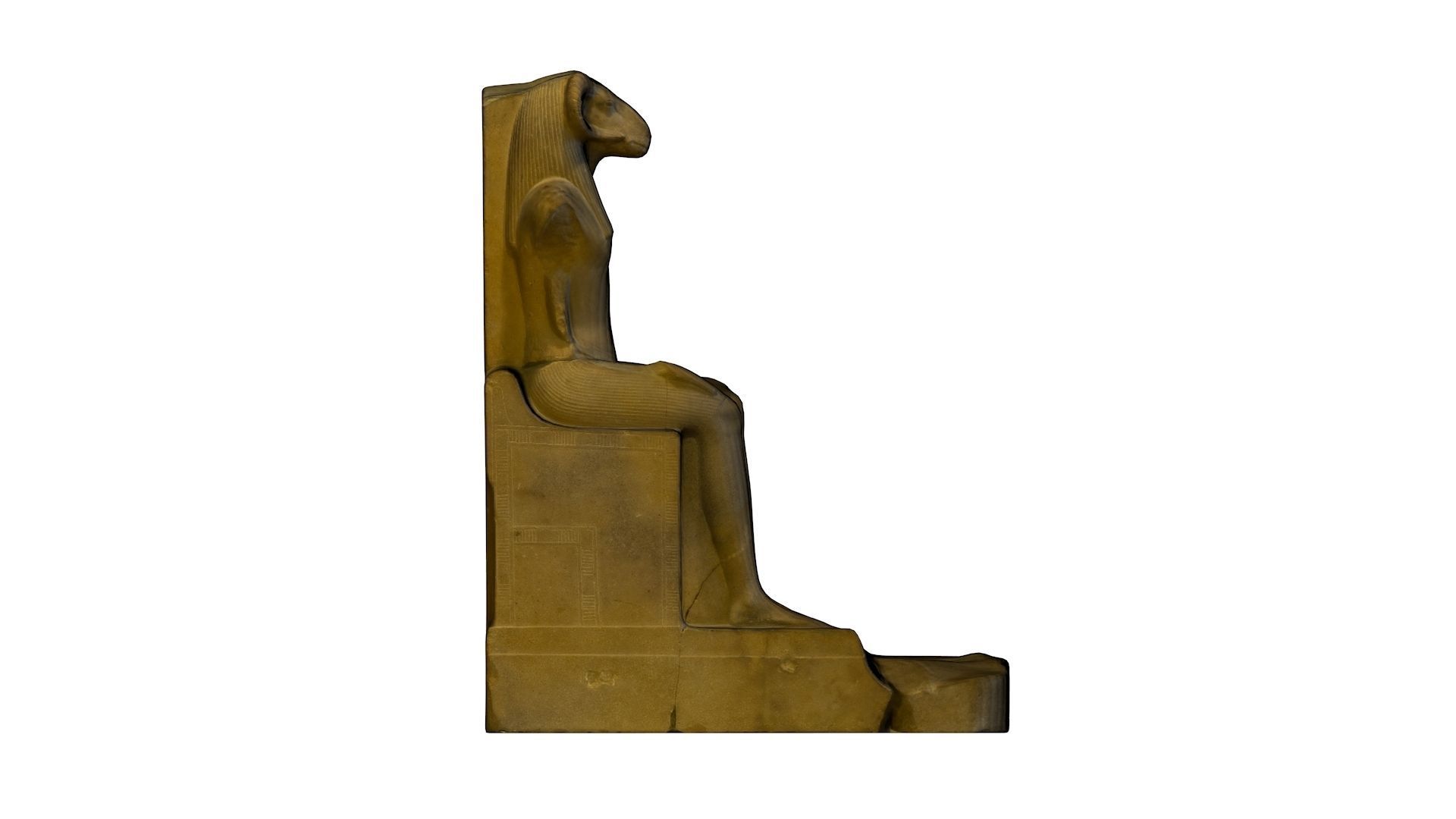 CGI - EGYPTIAN - STATUE OF THE RAM HEADED GOD AMON RE  Low-poly 3D model_7