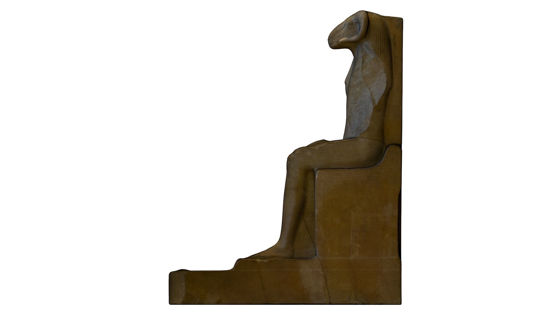 CGI - EGYPTIAN - STATUE OF THE RAM HEADED GOD AMON RE  Low-poly 3D model_11