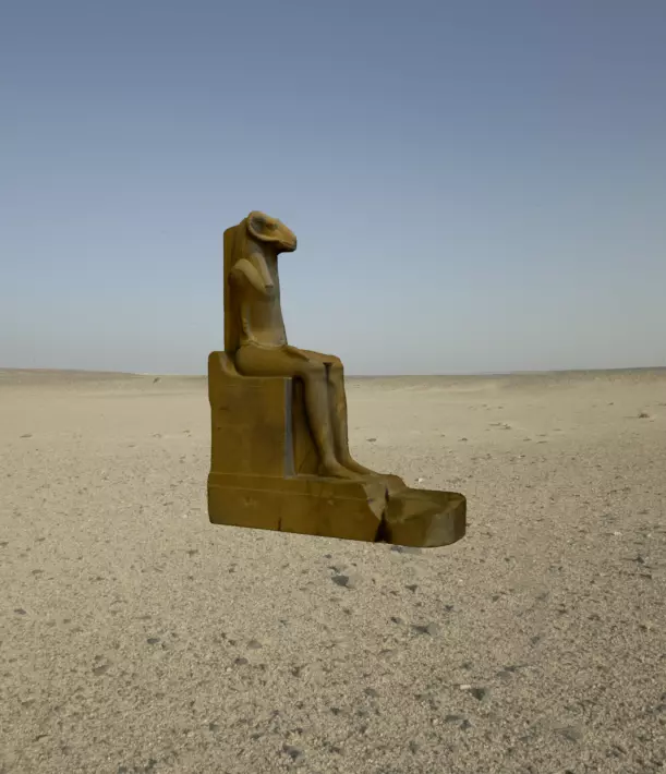 CGI - EGYPTIAN - STATUE OF THE RAM HEADED GOD AMON RE  Low-poly 3D model_0