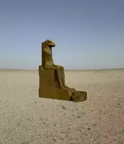 CGI - EGYPTIAN - STATUE OF THE RAM HEADED GOD AMON RE  Low-poly 3D model