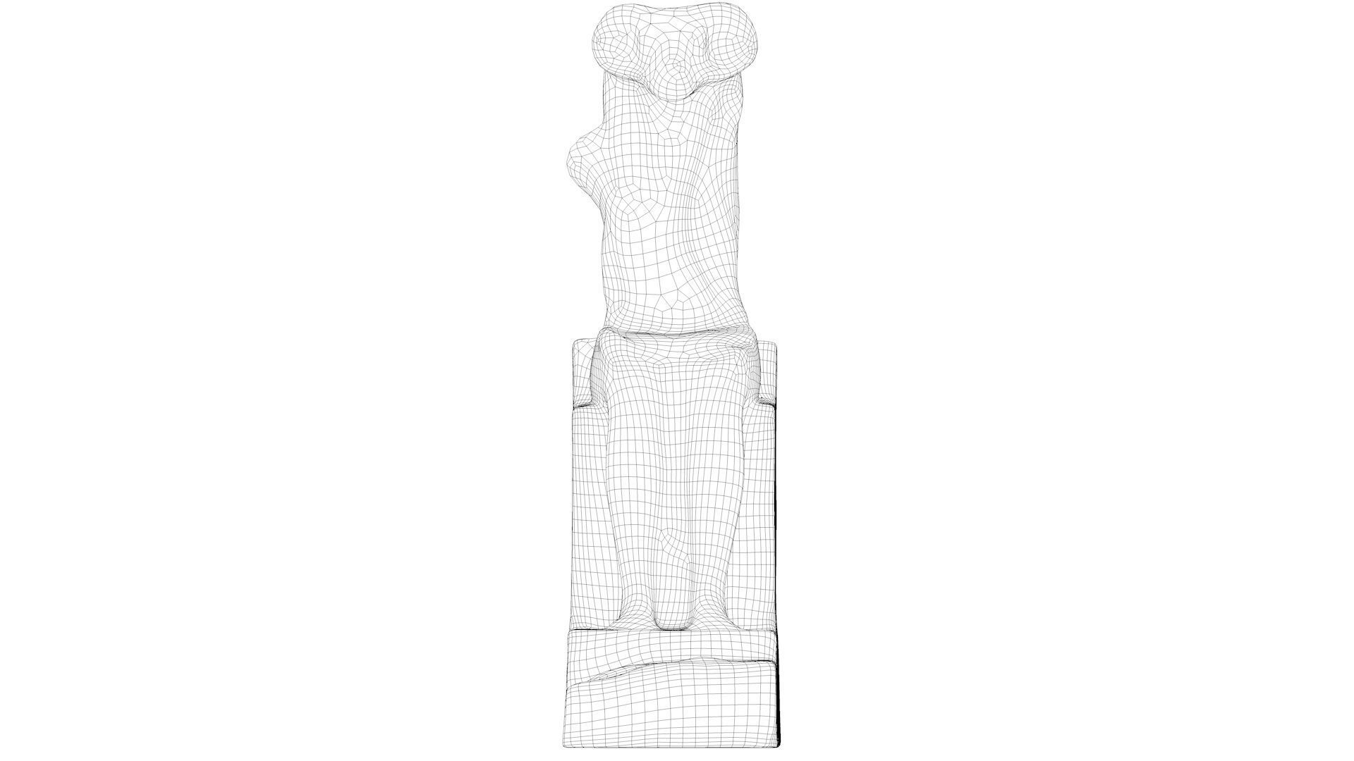 CGI - EGYPTIAN - STATUE OF THE RAM HEADED GOD AMON RE  Low-poly 3D model_10