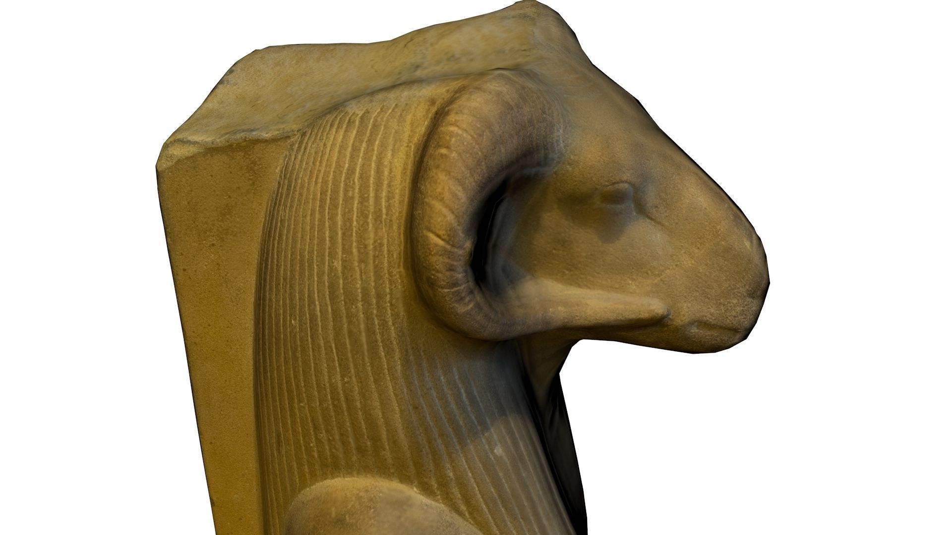 CGI - EGYPTIAN - STATUE OF THE RAM HEADED GOD AMON RE  Low-poly 3D model_33