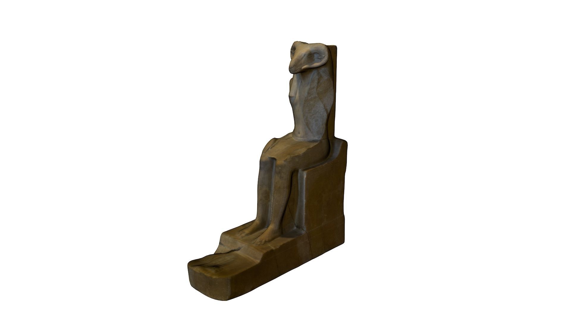 CGI - EGYPTIAN - STATUE OF THE RAM HEADED GOD AMON RE  Low-poly 3D model_19