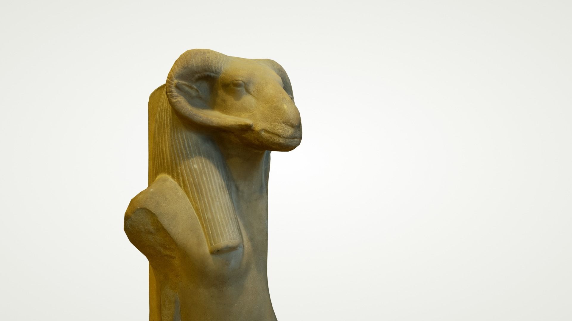 CGI - EGYPTIAN - STATUE OF THE RAM HEADED GOD AMON RE  Low-poly 3D model_4