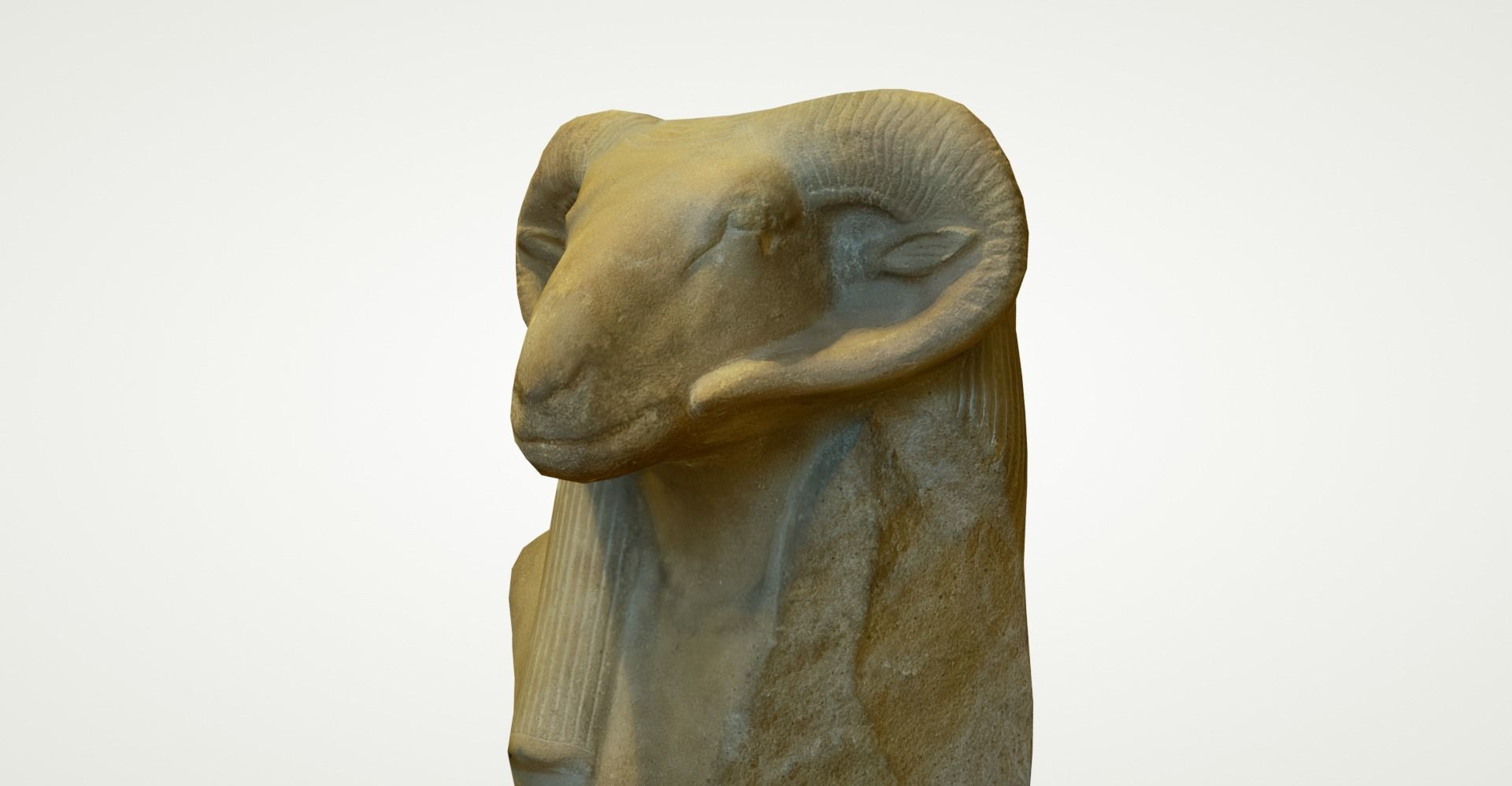 CGI - EGYPTIAN - STATUE OF THE RAM HEADED GOD AMON RE  Low-poly 3D model_5