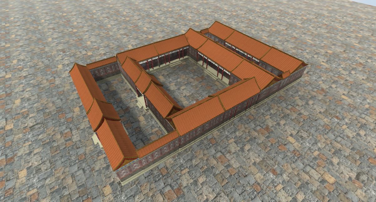 SiHeYuan chinese house with tile roof 3D model_1