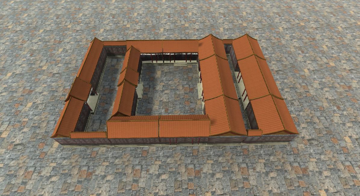 SiHeYuan chinese house with tile roof 3D model_2