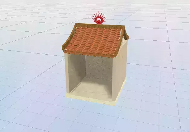 Fudecih chinese house with roof