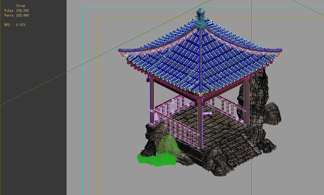 Game Model - prairie scene - gazebo 01 3D model_2