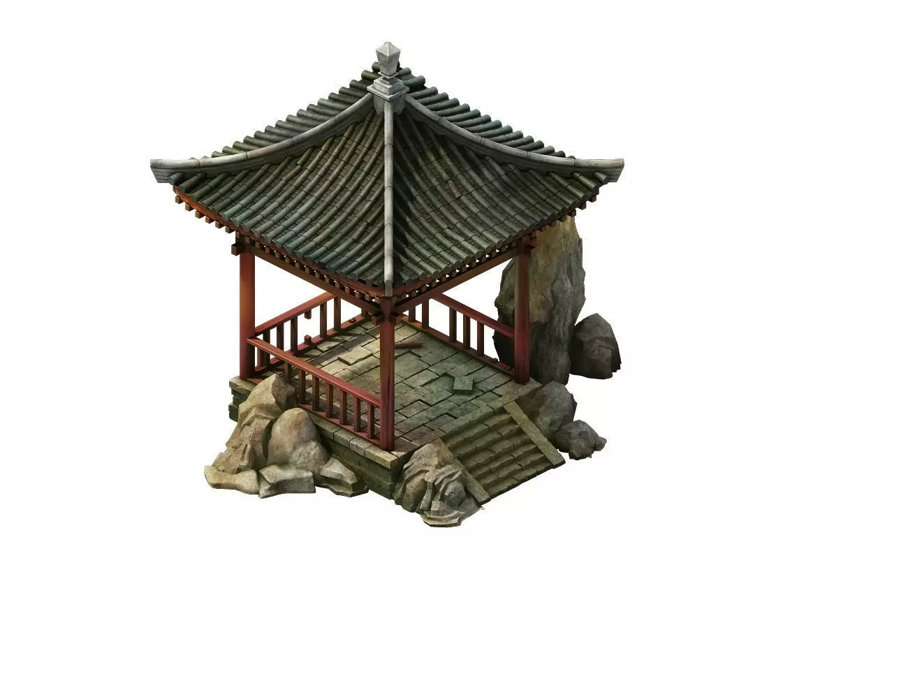 Game Model - prairie scene - gazebo 01 3D model_0