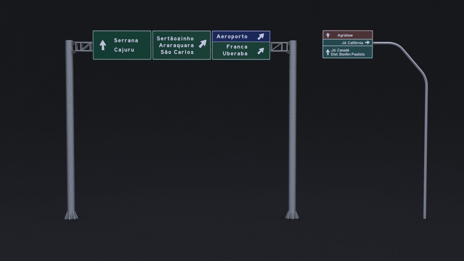 Brazilian Traffic Assets Low-poly 3D model_1