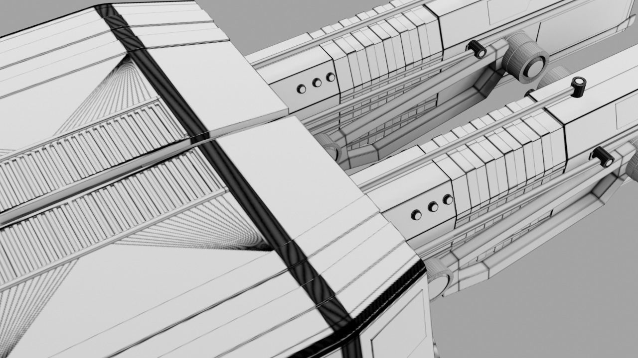 Sci Fi Futuristic Cannon Low-poly 3D model_17