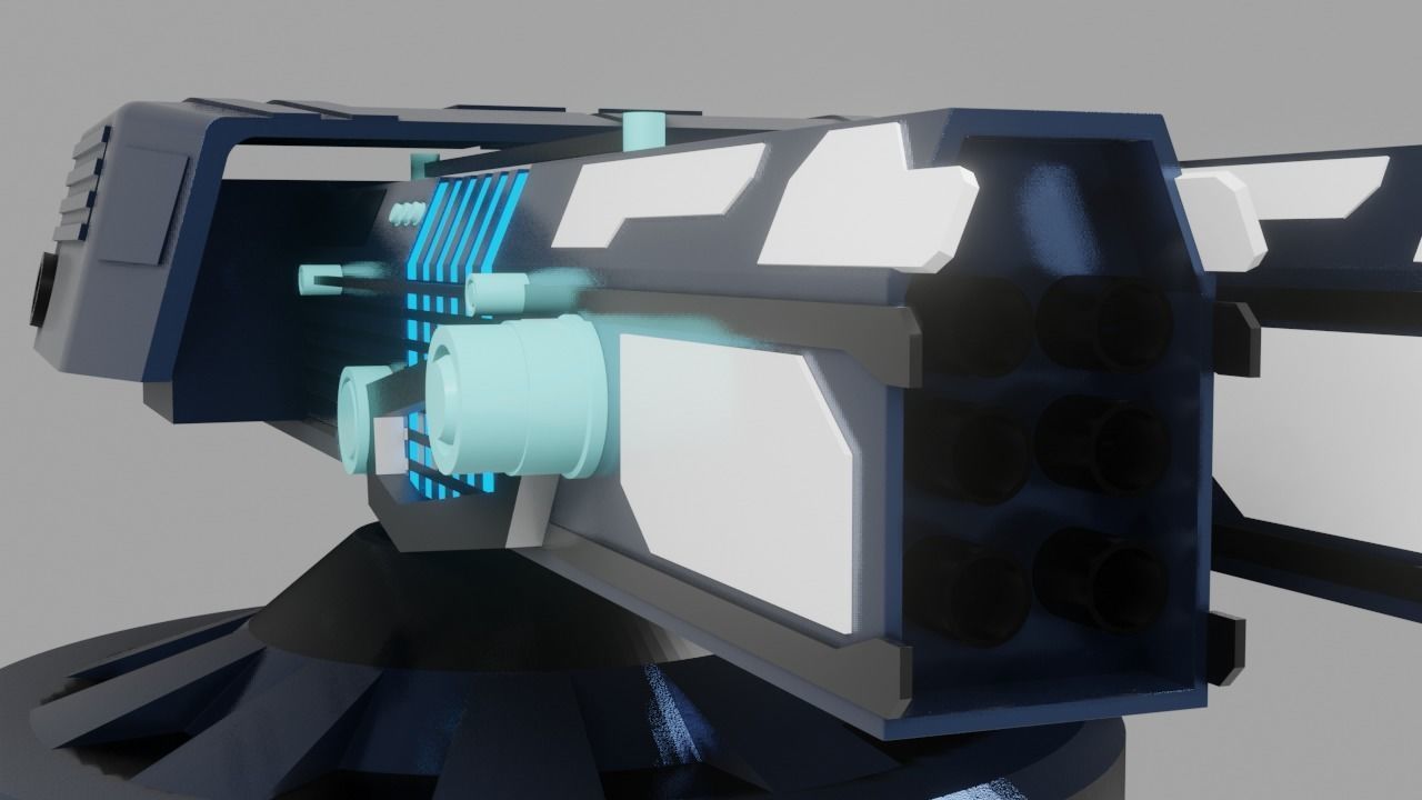 Sci Fi Futuristic Cannon Low-poly 3D model_18