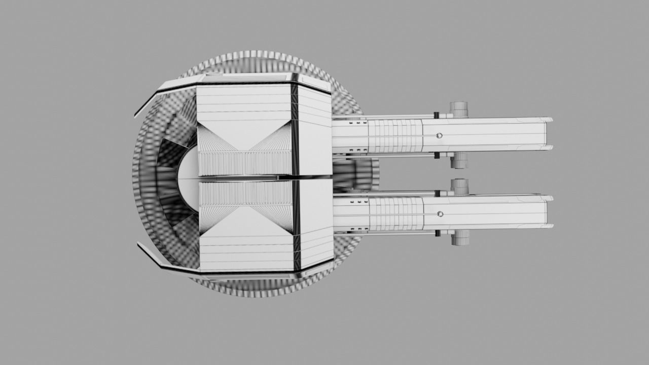 Sci Fi Futuristic Cannon Low-poly 3D model_13