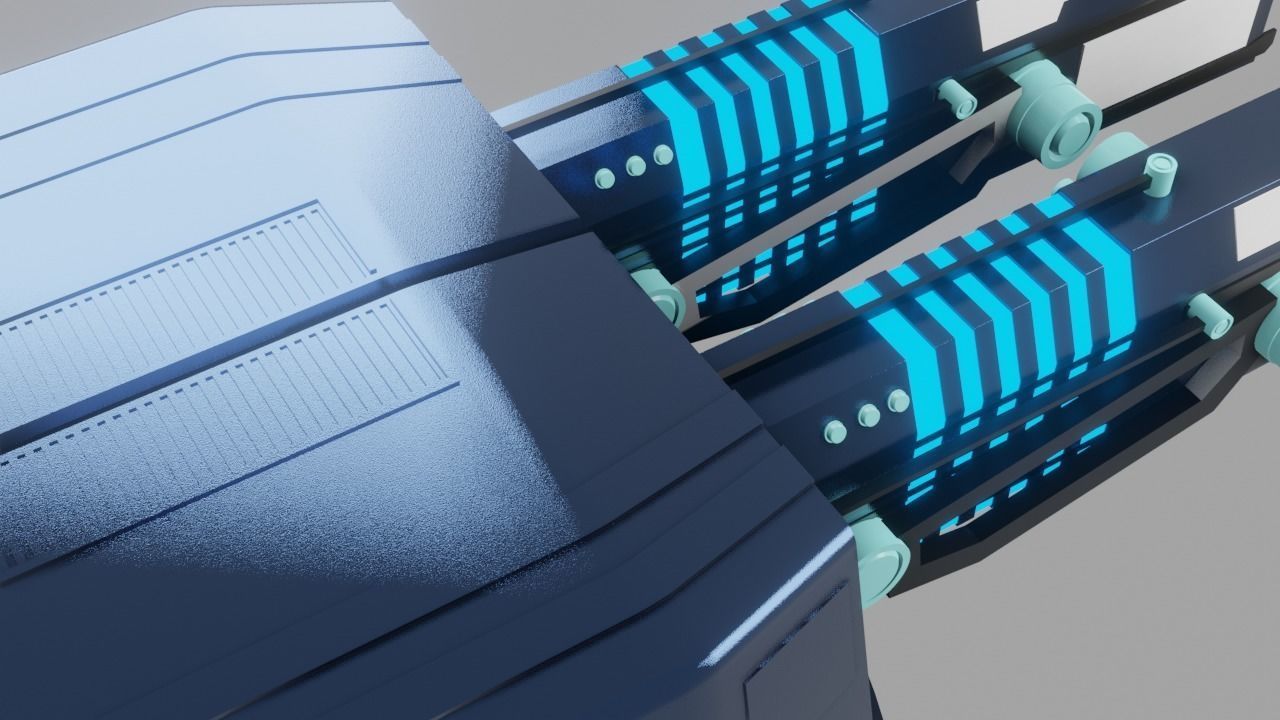 Sci Fi Futuristic Cannon Low-poly 3D model_16