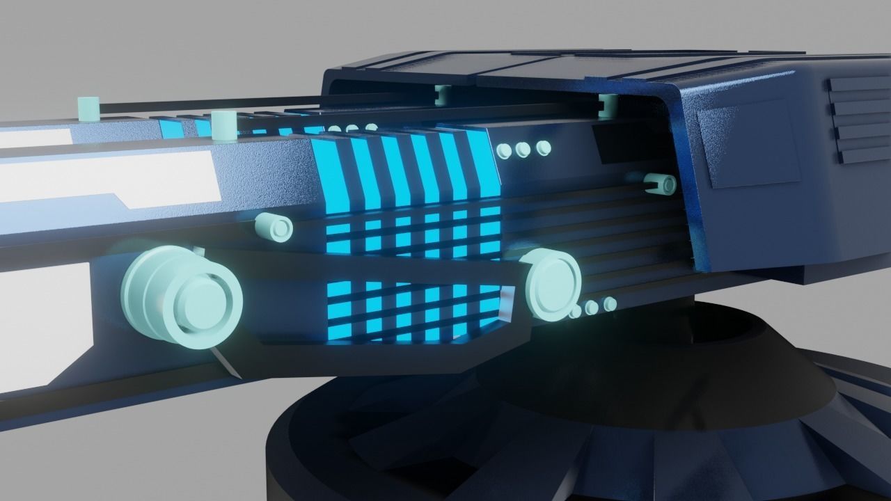 Sci Fi Futuristic Cannon Low-poly 3D model_20