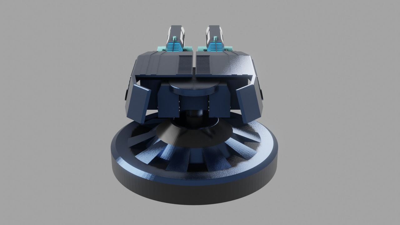 Sci Fi Futuristic Cannon Low-poly 3D model_8