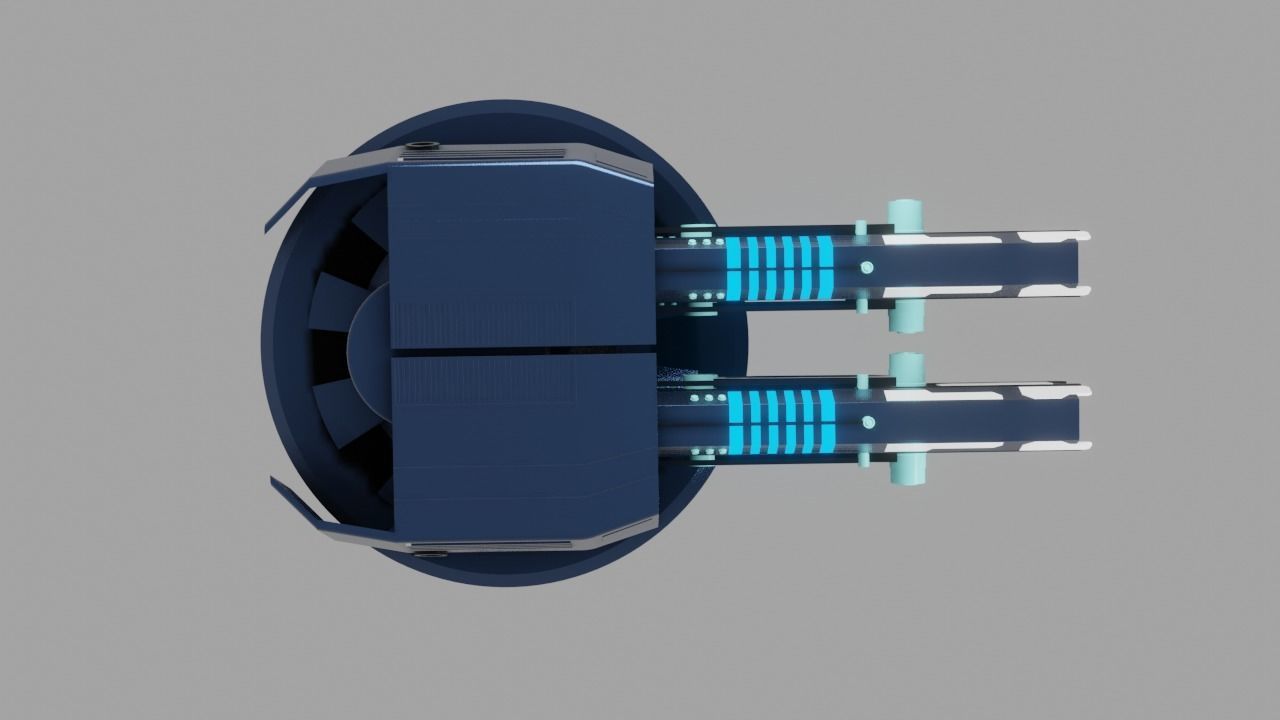 Sci Fi Futuristic Cannon Low-poly 3D model_12