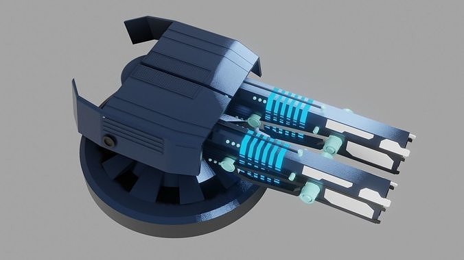 Sci Fi Futuristic Cannon Low-poly 3D model