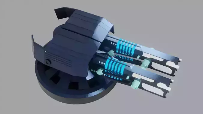 Sci Fi Futuristic Cannon Low-poly 3D model