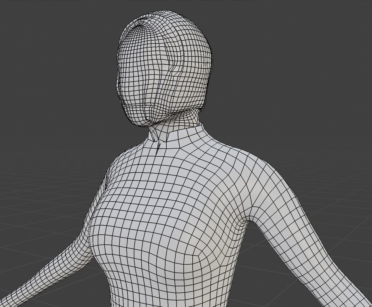 Female sci-fi suit low-poly character Low-poly 3D model_6