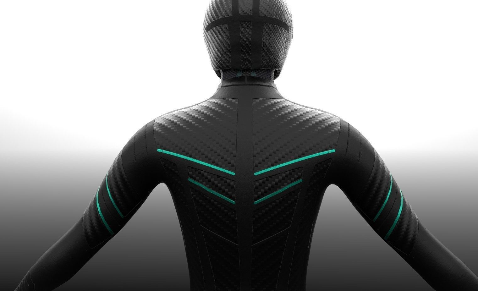 Female sci-fi suit low-poly character Low-poly 3D model_2