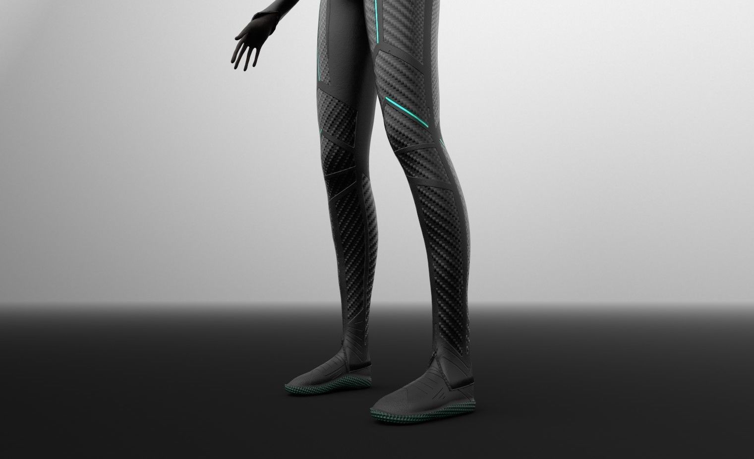 Female sci-fi suit low-poly character Low-poly 3D model_3