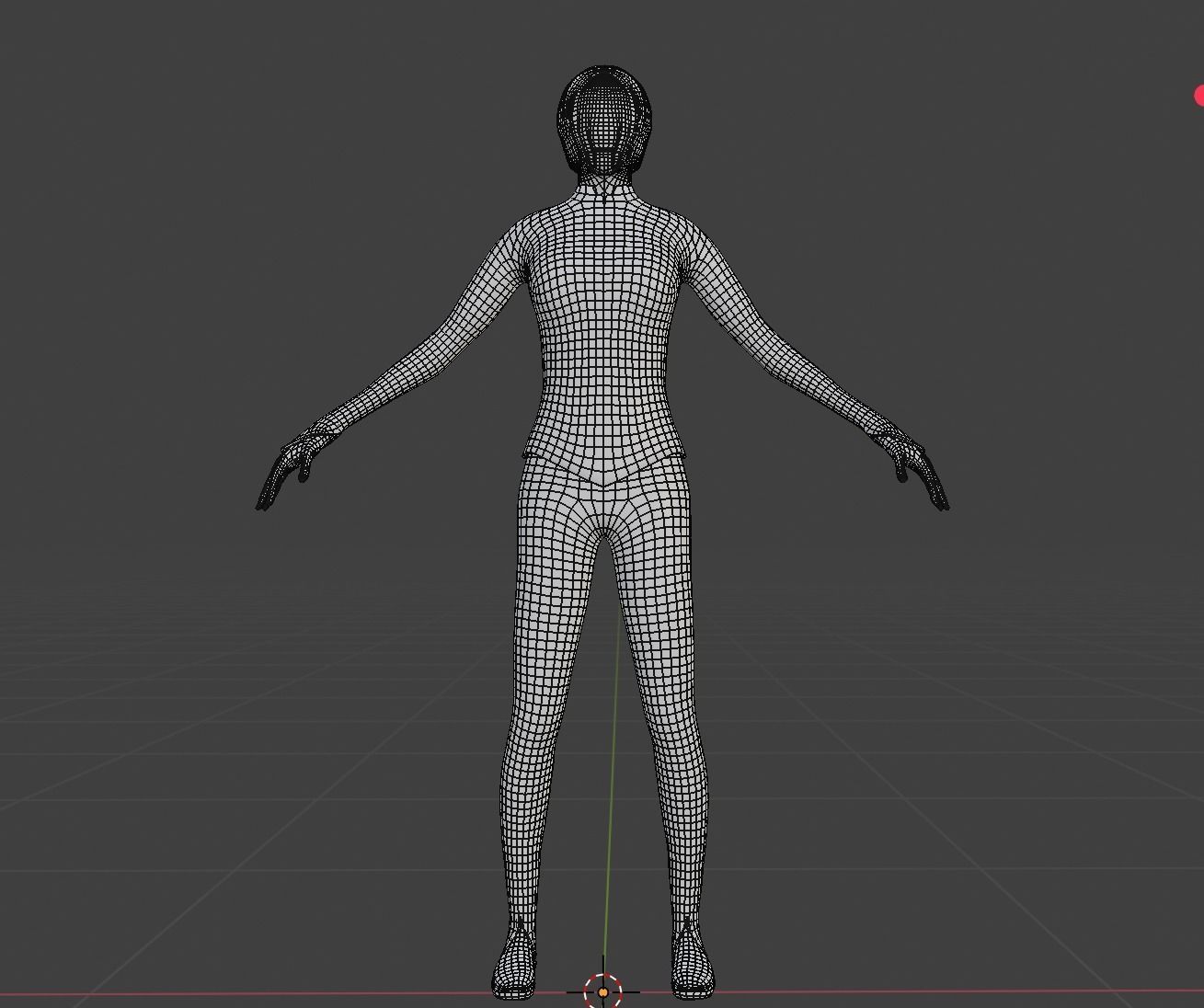 Female sci-fi suit low-poly character Low-poly 3D model_5