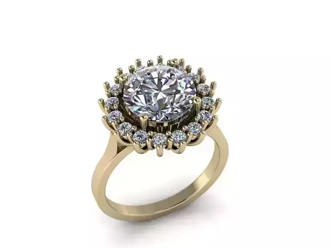 Jewelry ring Diana Round 9mm hello 1-9mm
