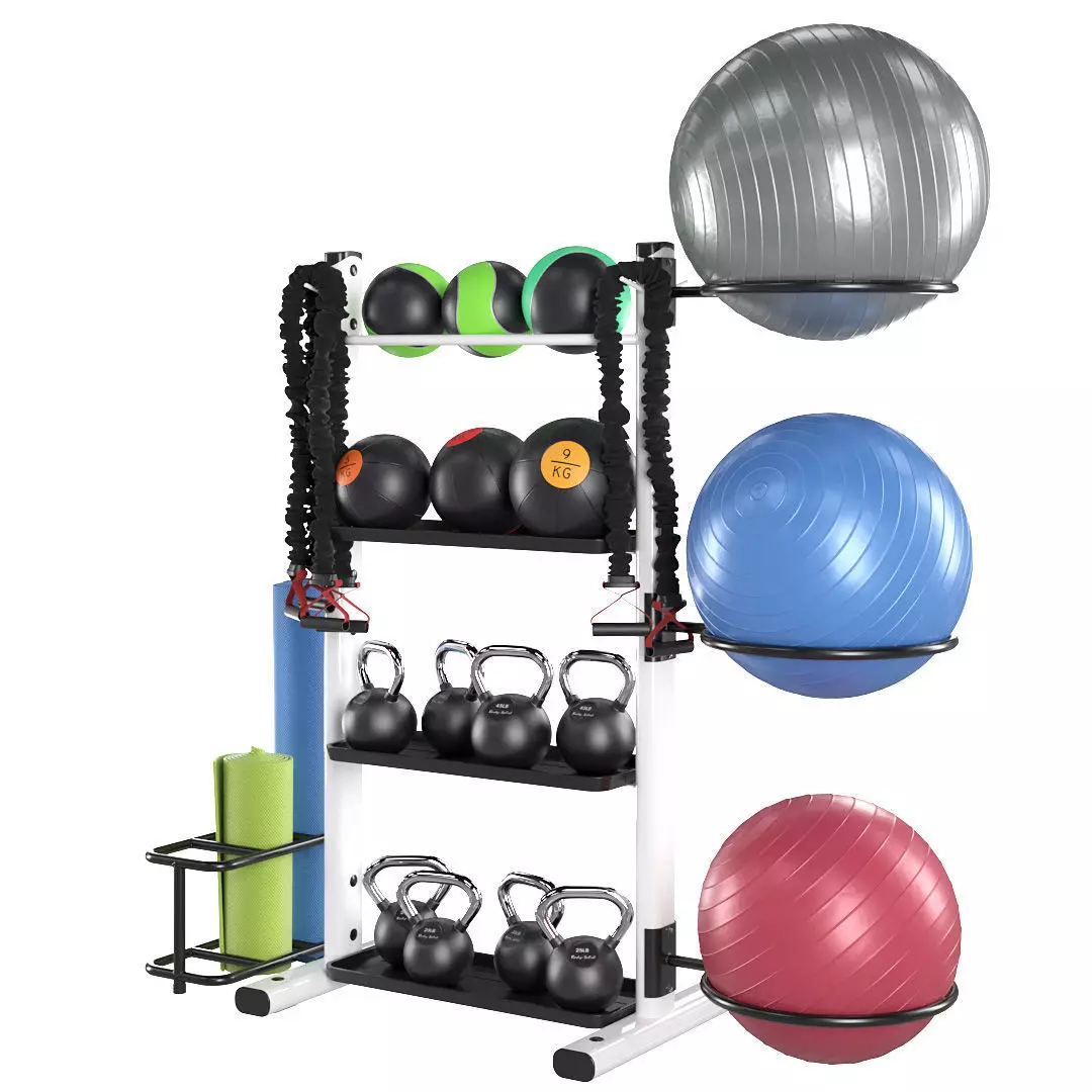 Fitness accessories rack 3D model_0