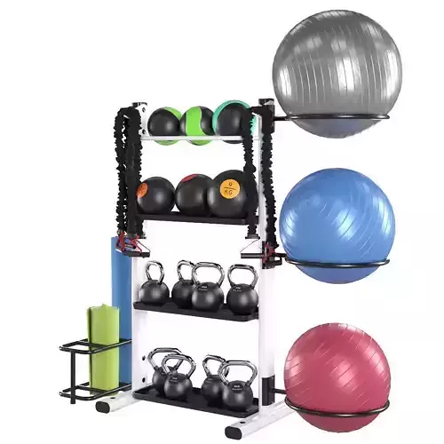 Fitness accessories rack 3D model
