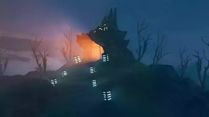 Stone Cabin on a Mountain