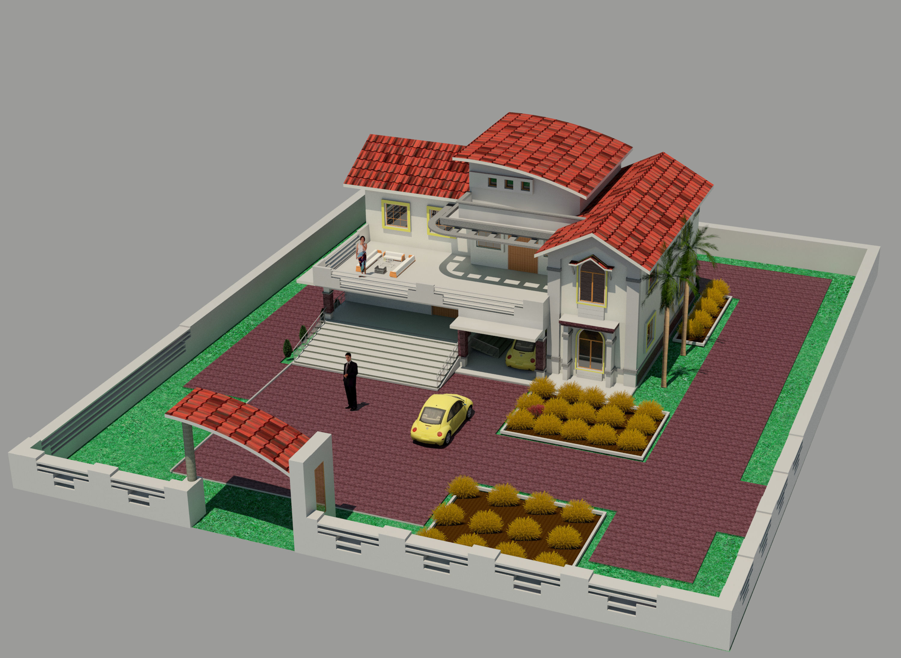 Exterior  architecture appartment 3D print model_1