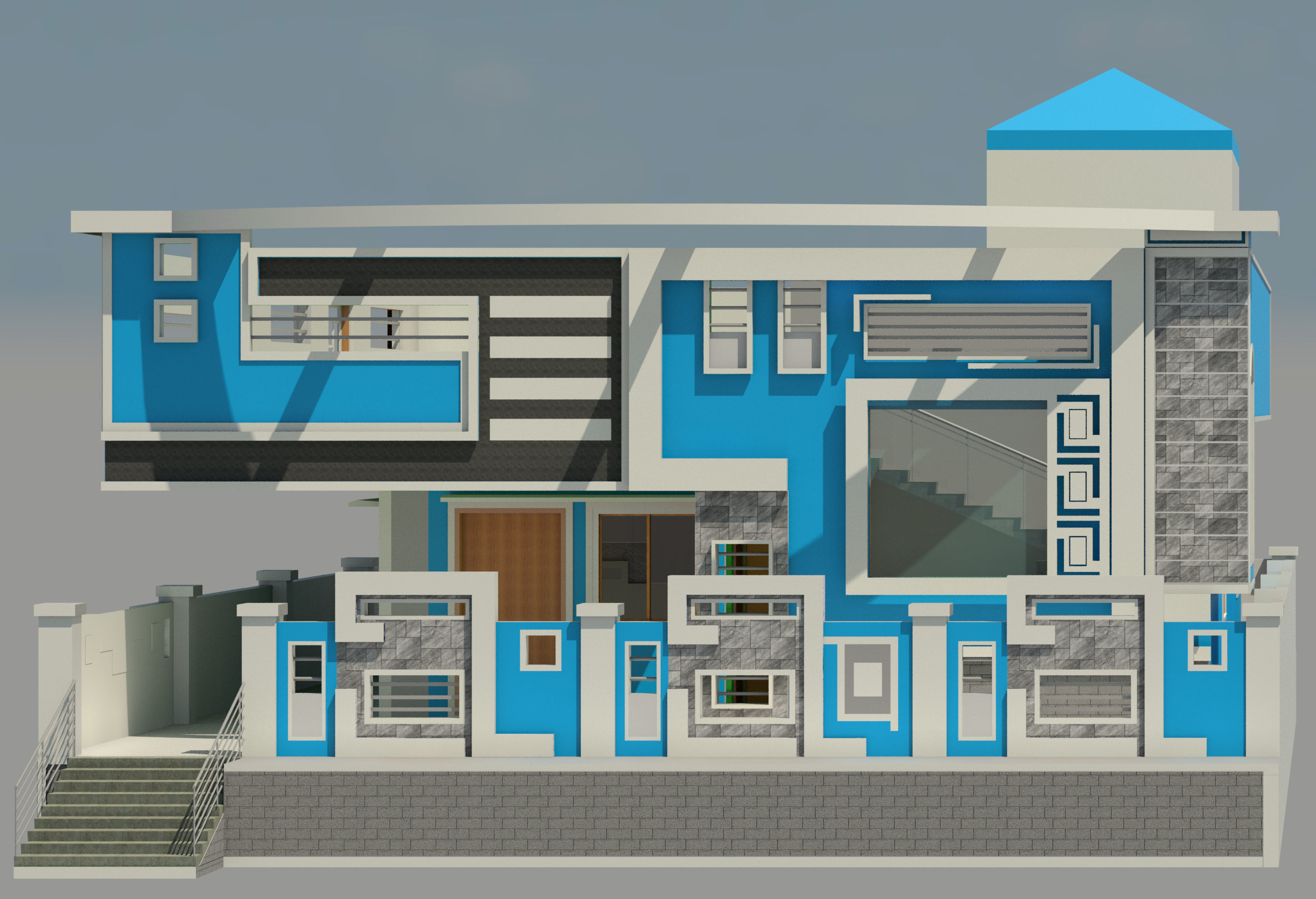 Exterior  architecture appartment 3D print model_2