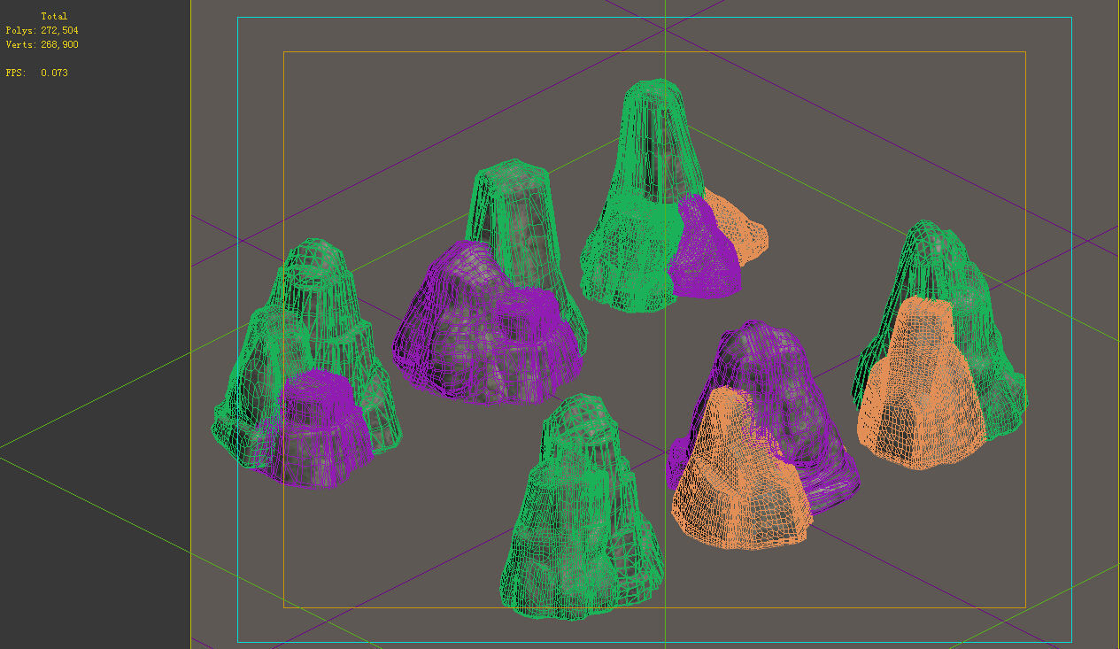 Game Model - prairie scene - grass stone 01 3D model_1