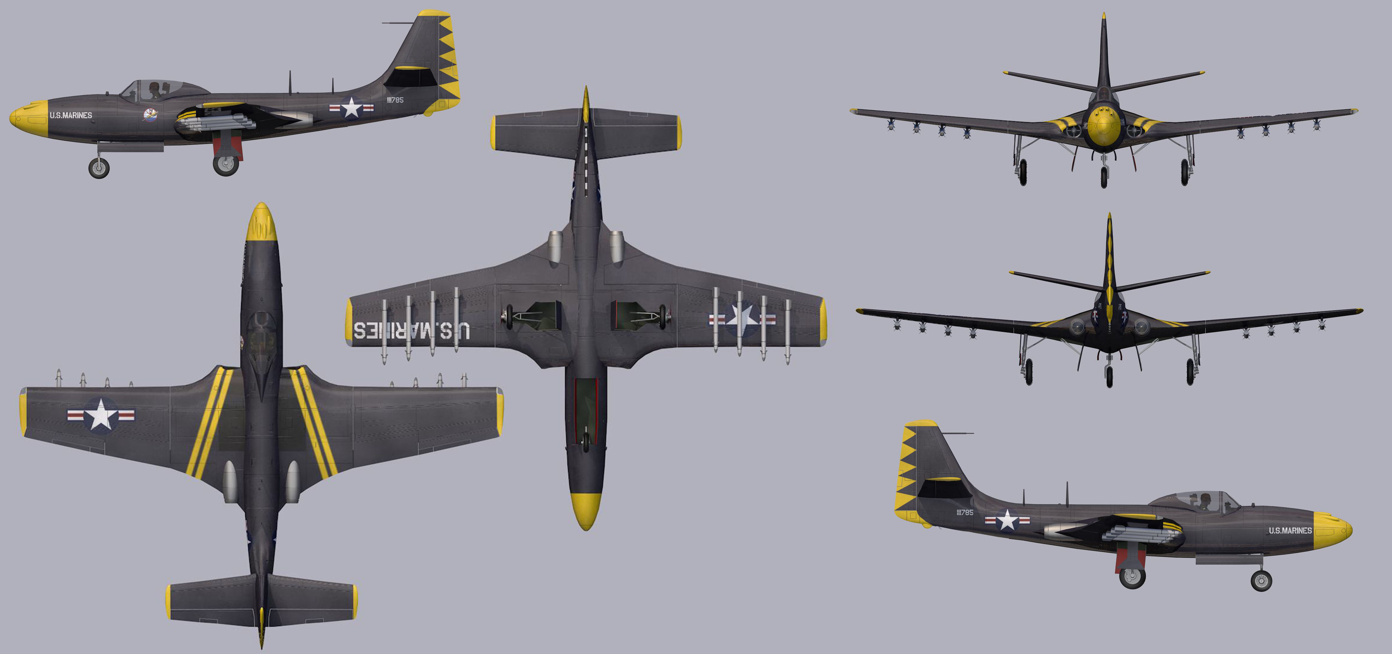 McDonnell FH-1 Phantom 3D model_15