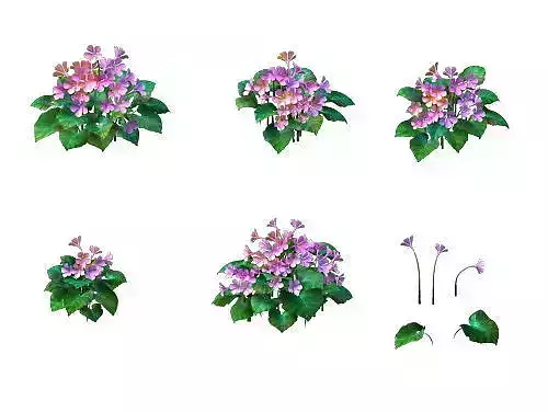 Model - prairie scene - long flower plants 02 01