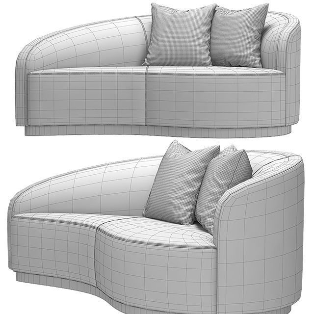 Interlude Dana Curved Sofa 3D model_1