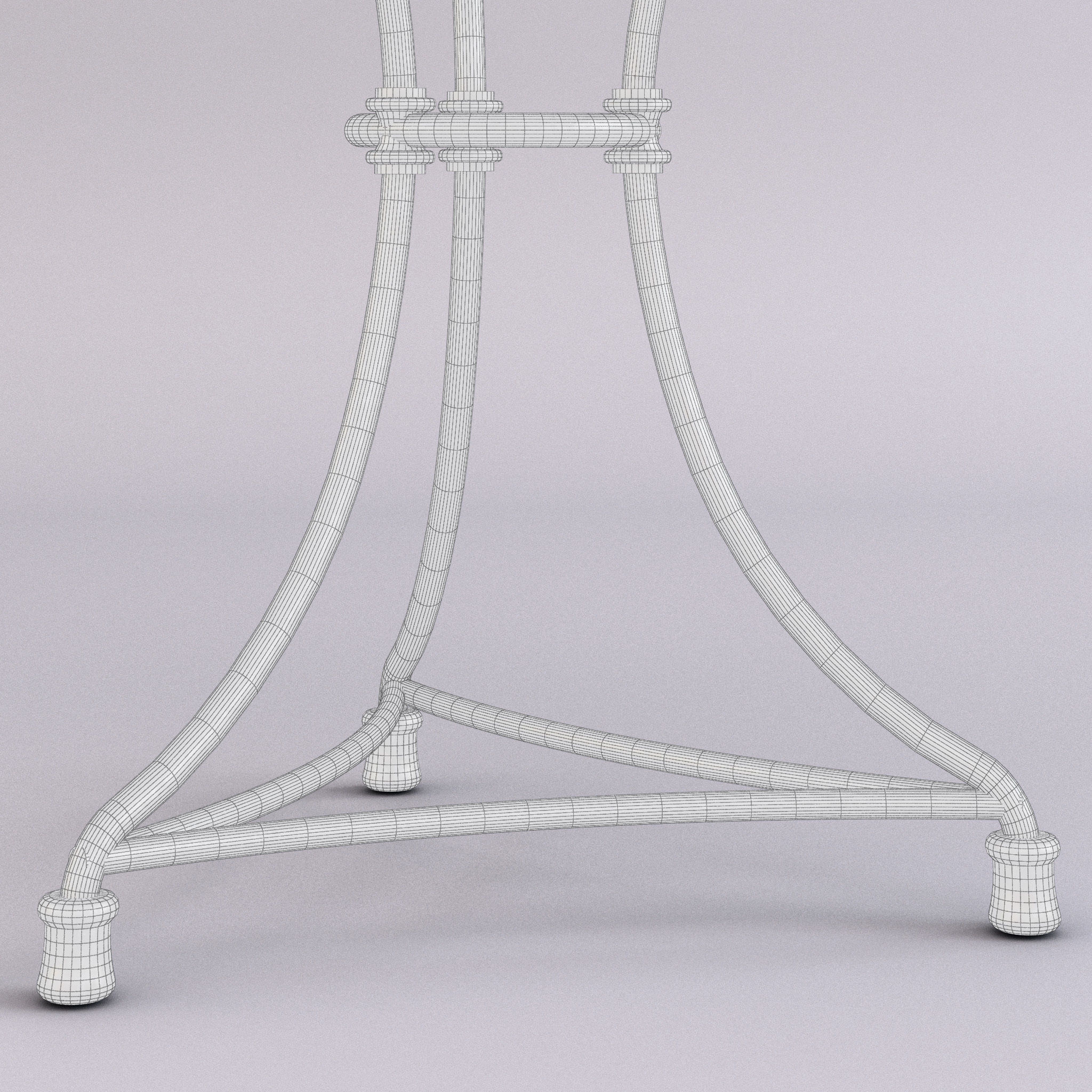 Marble top table - Medium 3D model_5